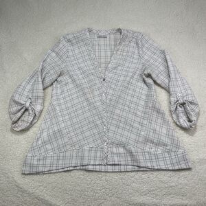 Habitat Clothes to Live In Top Womens XL White Gauzy Minimalist Lagenlook Artsy